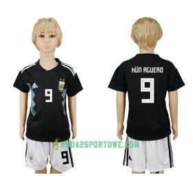 Koszulka Argentyna Kun Aguero 9 Dziecięcy Mistrzostwa Świata 2018 Wyjazdowe Stroje Piłkarskie